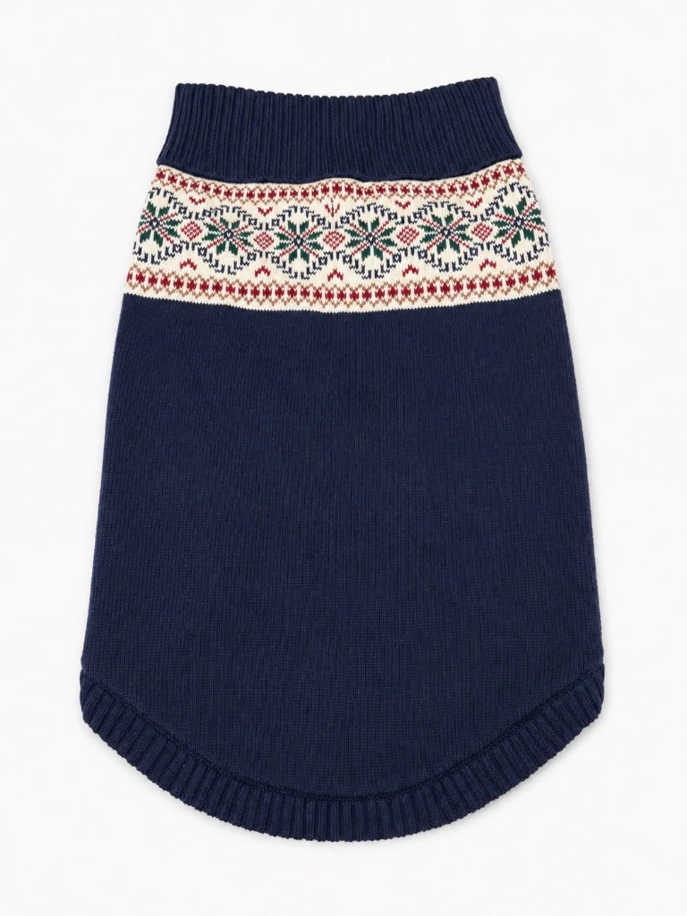 NWT Hope & Henry Organic Fair Isle Dog Sweater Scottish Snowflake Size L